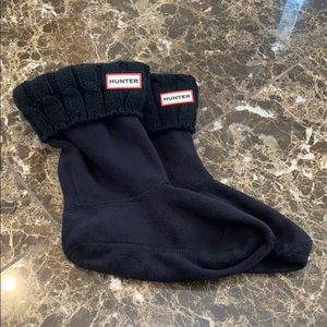 Hunter black short boot sock size Large